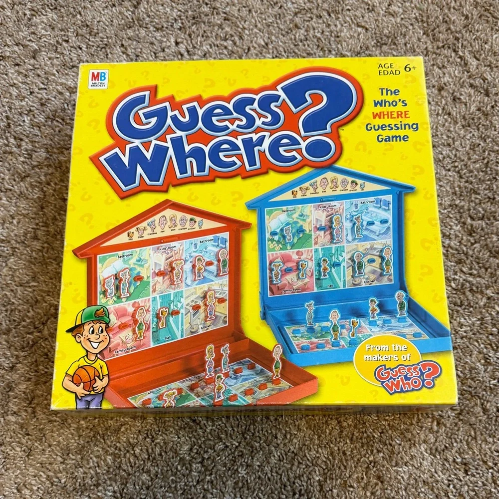 Guess Where? Vintage 2004 Guessing Board Game COMPLETE 2 Players ONE BROKEN PART